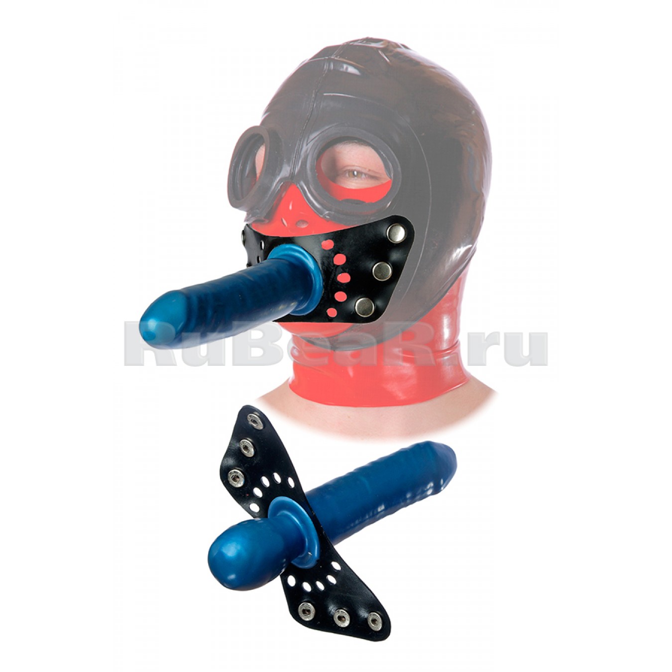 QL3132 Strap-on gag with a realistic dildo on a trapezoid fastening