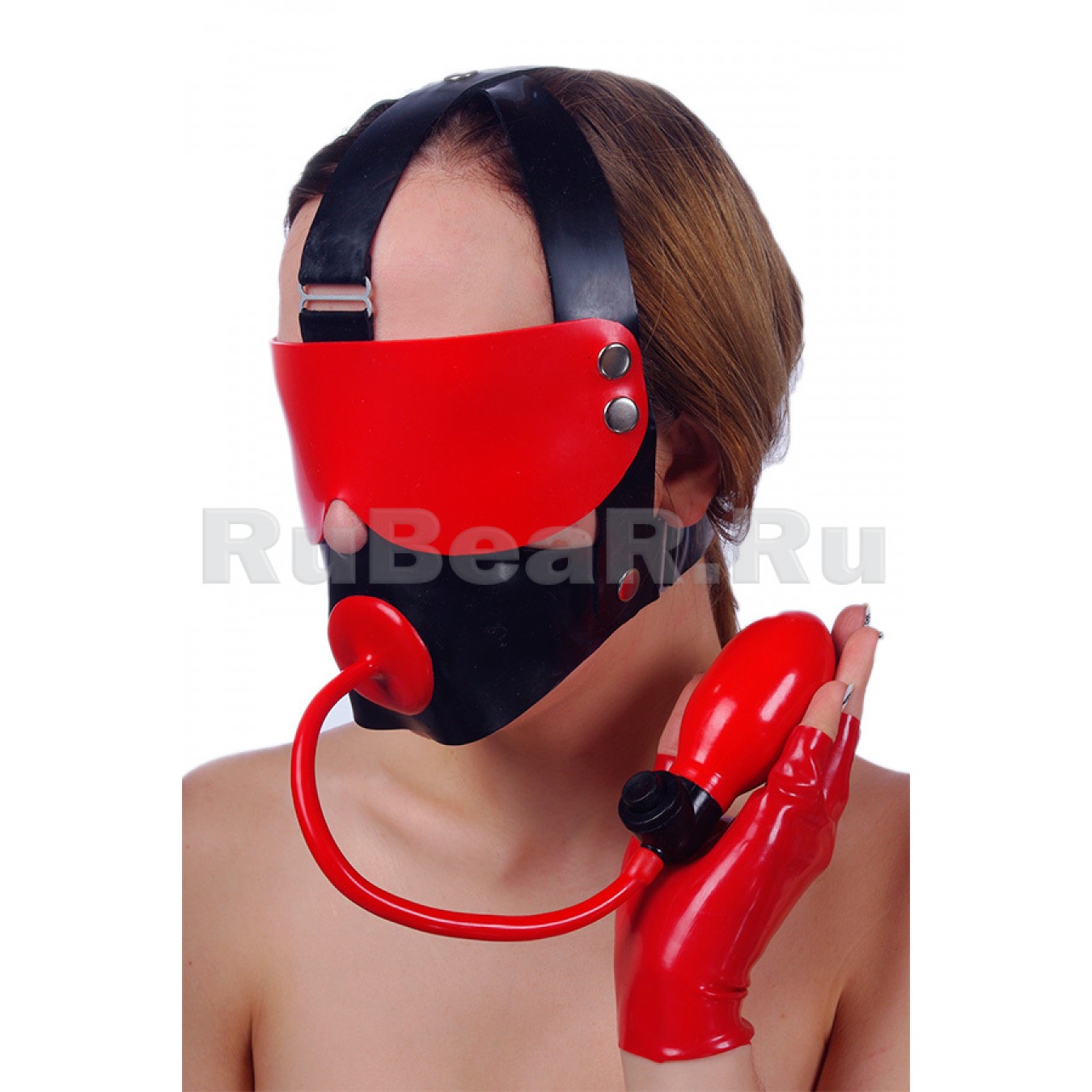 QL6105 Inflatable hollow gag with a special mechanism over the head