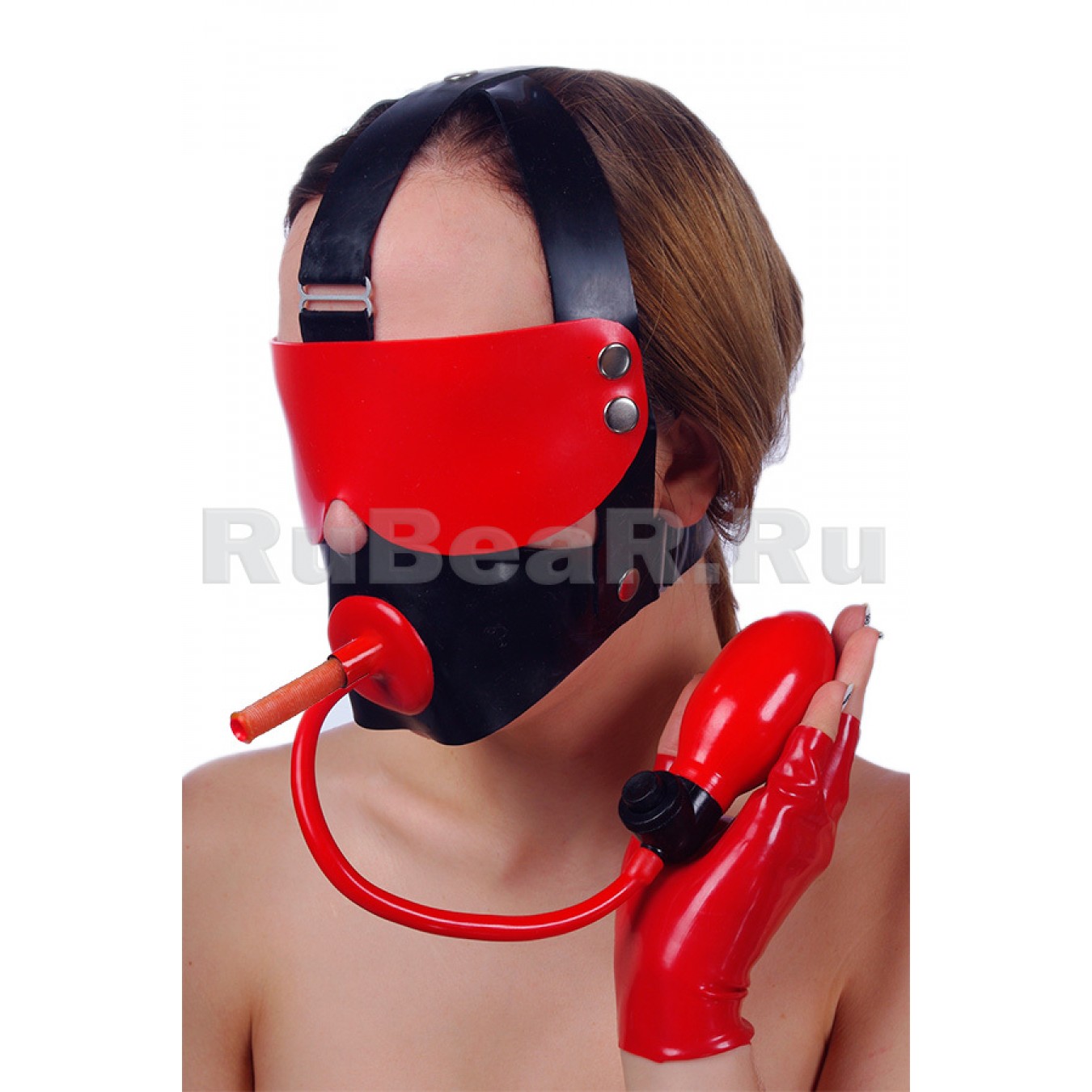 QL6108 Inflatable gag with a breathing tube, on a special mechanism over the head