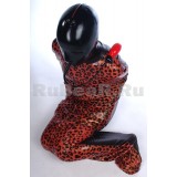 QA0266 Bondage sack with a mask, inflatable gag, with long back zipper and with crotch zipper