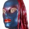 Galaxy mask, Blue pearl with Red pearl shade and with silver stars (329330327)