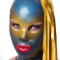 Galaxy mask, Blue pearl with Gold shade and with stars (329333) +2.00€
