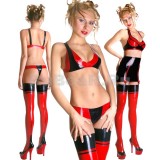 ZA0054 Glued stockings with extra feet color, arrow and wide double border