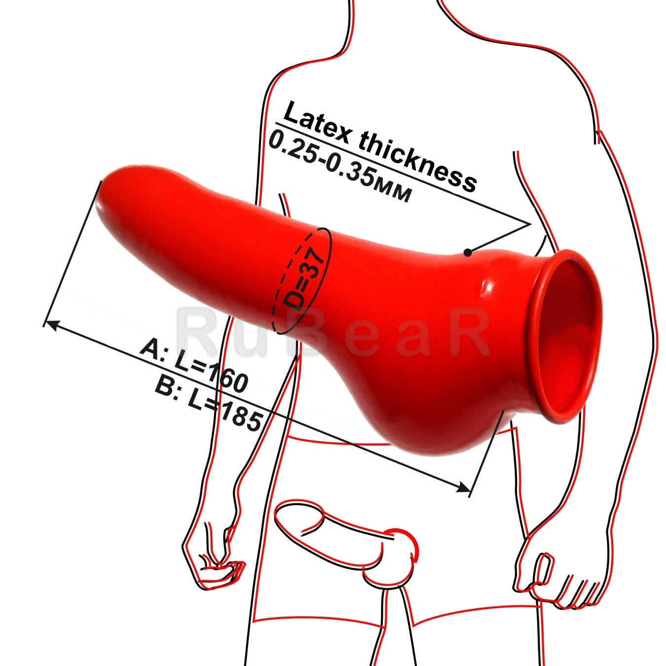 NL0010 Realistic Latex Sheath