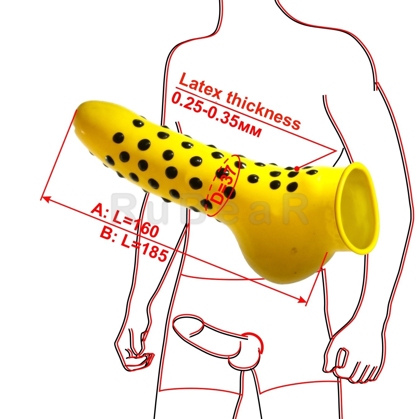 NL0015 Realistic Latex Sheath with Pimples