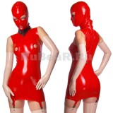 DL0403 Women's two-tone latex dress with a mask