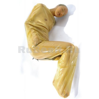 QA0217 Bondage bag (sauna sack) with glued mask and back zipper