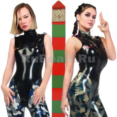 CA0555 Latex Suit Light N555 Military womens 