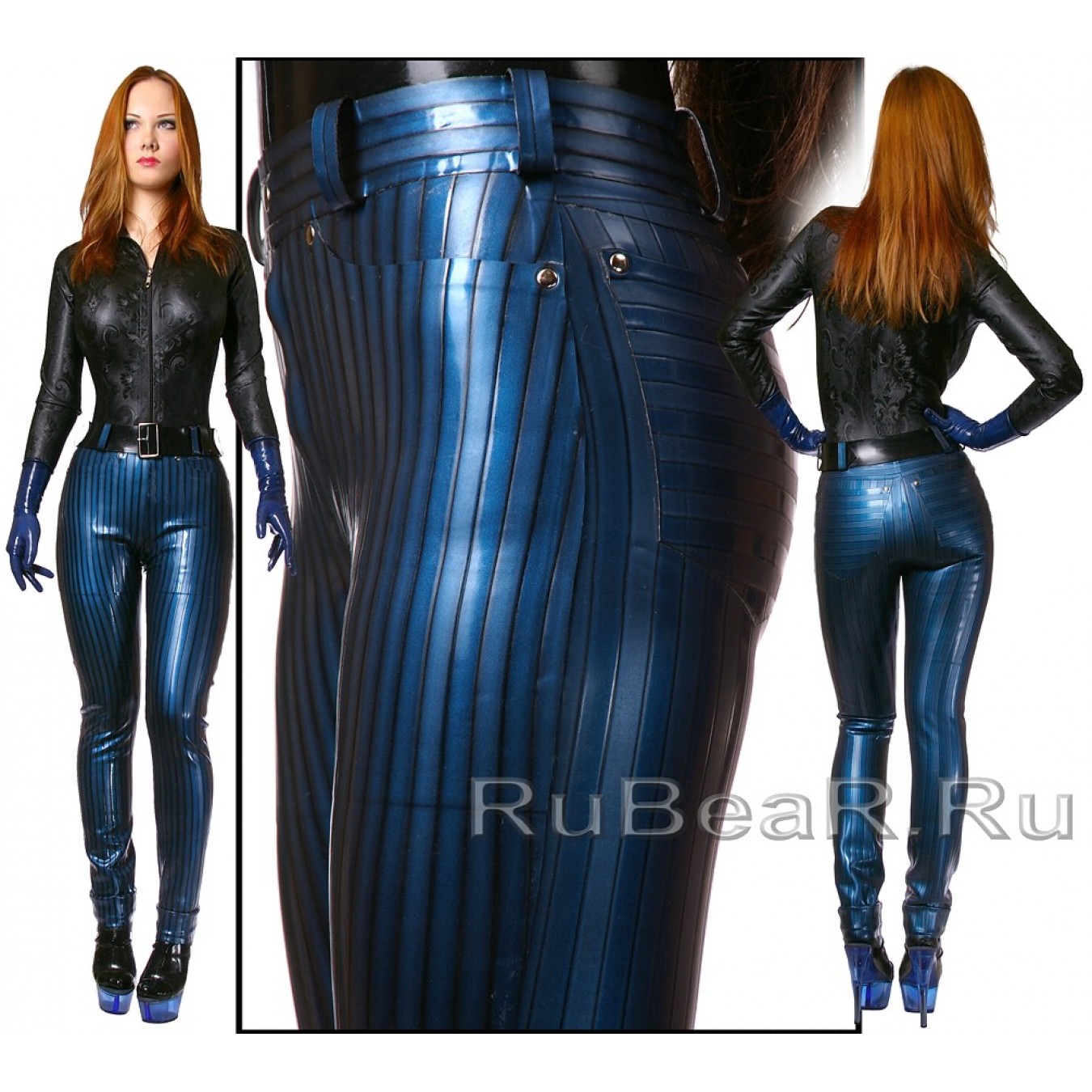 PA0032 Textured Latex Jeans