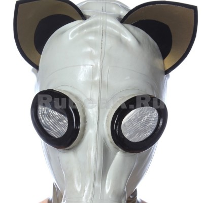 AS9452 Gas Mask with hood, cat ears and mirrored eyes