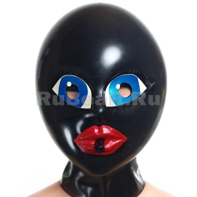 ML0537 Latex Inflatable Mask with lips and inner gag