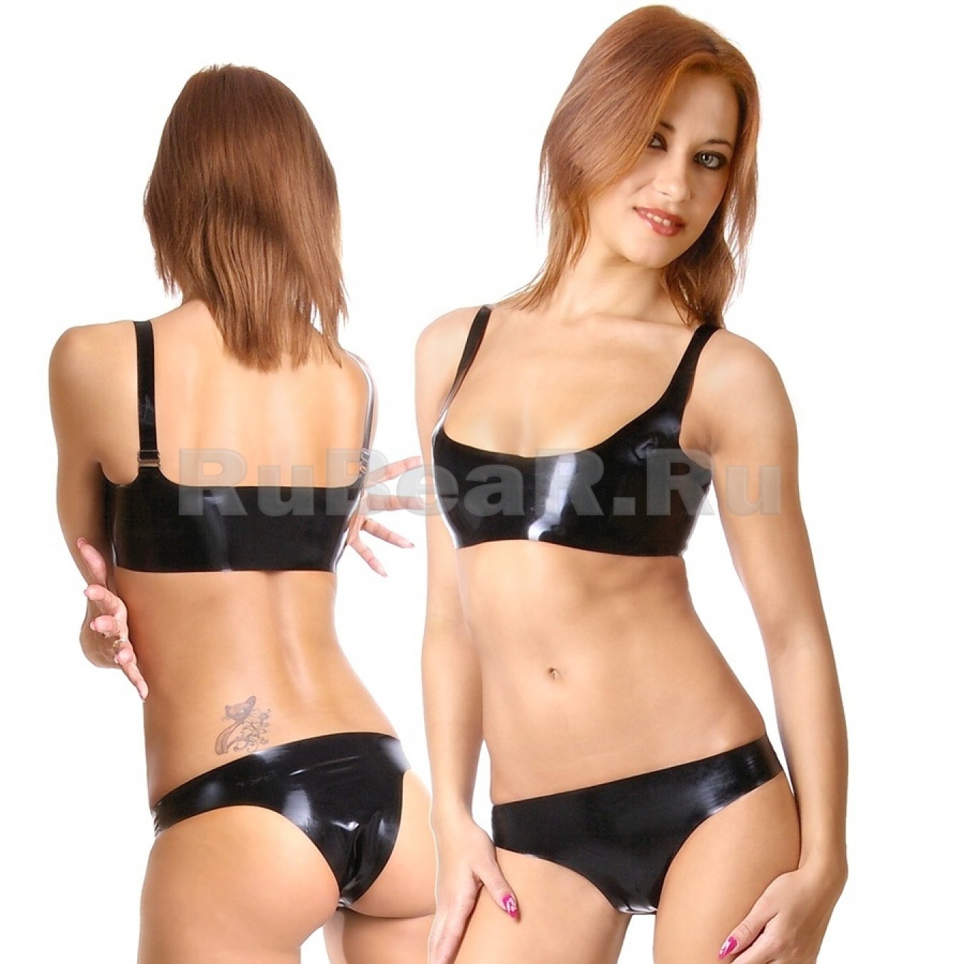 KA1002 Latex Brazilian panties one-color