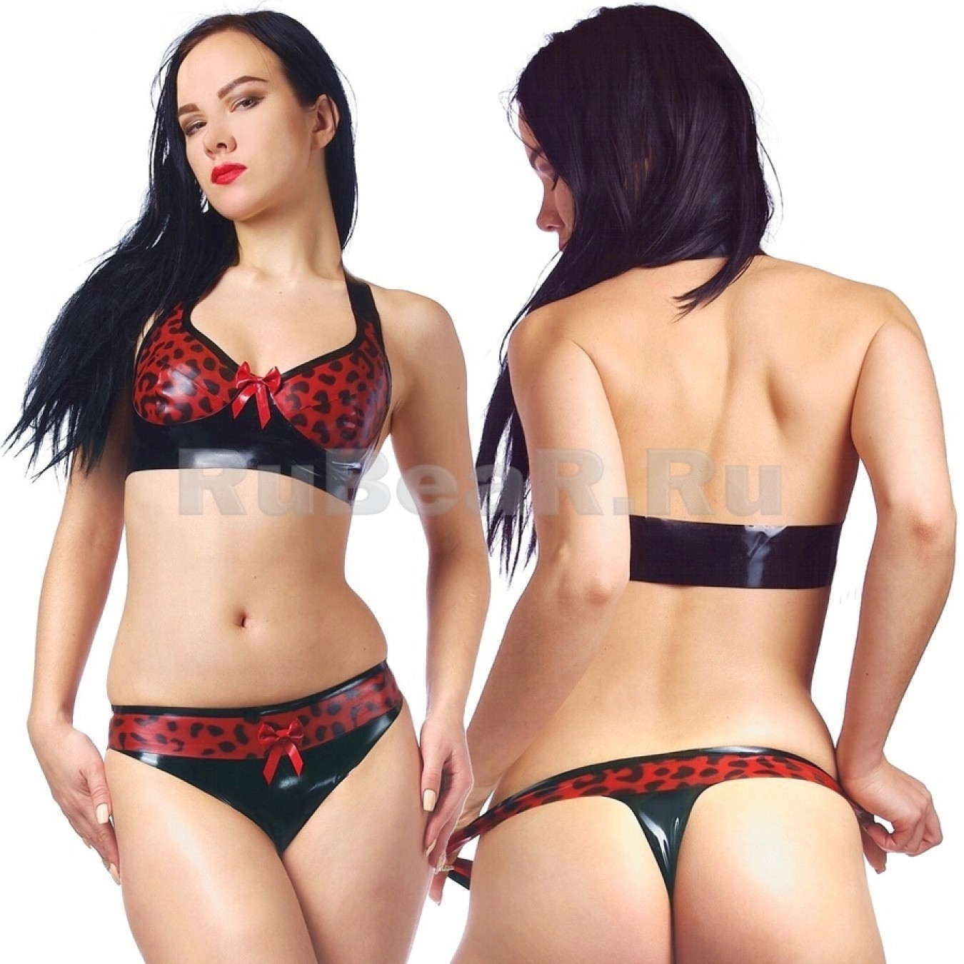 KA1014-277001 two-color latex thong panties