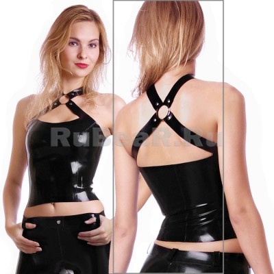 TA013003 Women's Latex Top with Two Rings