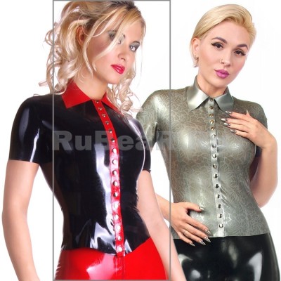 TA051004 Women's Latex Top with Snaps