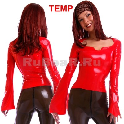 TA081003 Women's Latex Top with Flared Sleeves